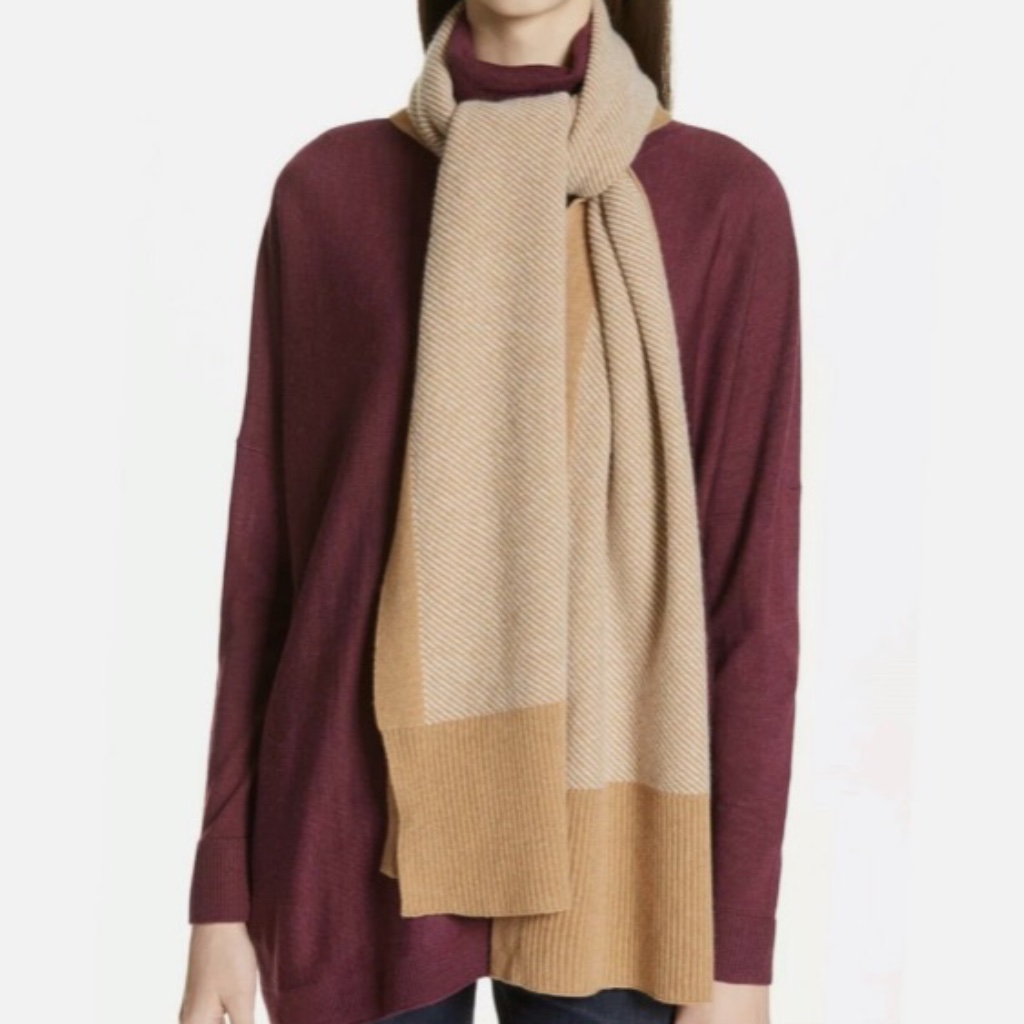 Eileen Fisher Cashmere & Merinos Wool Scarf New With Tag
